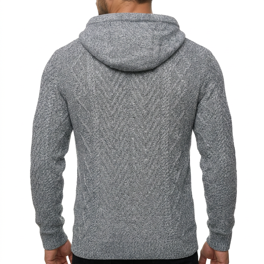 Crew Clothing Company Men's Cable Knit Pullover Hoodie, Regular Fit