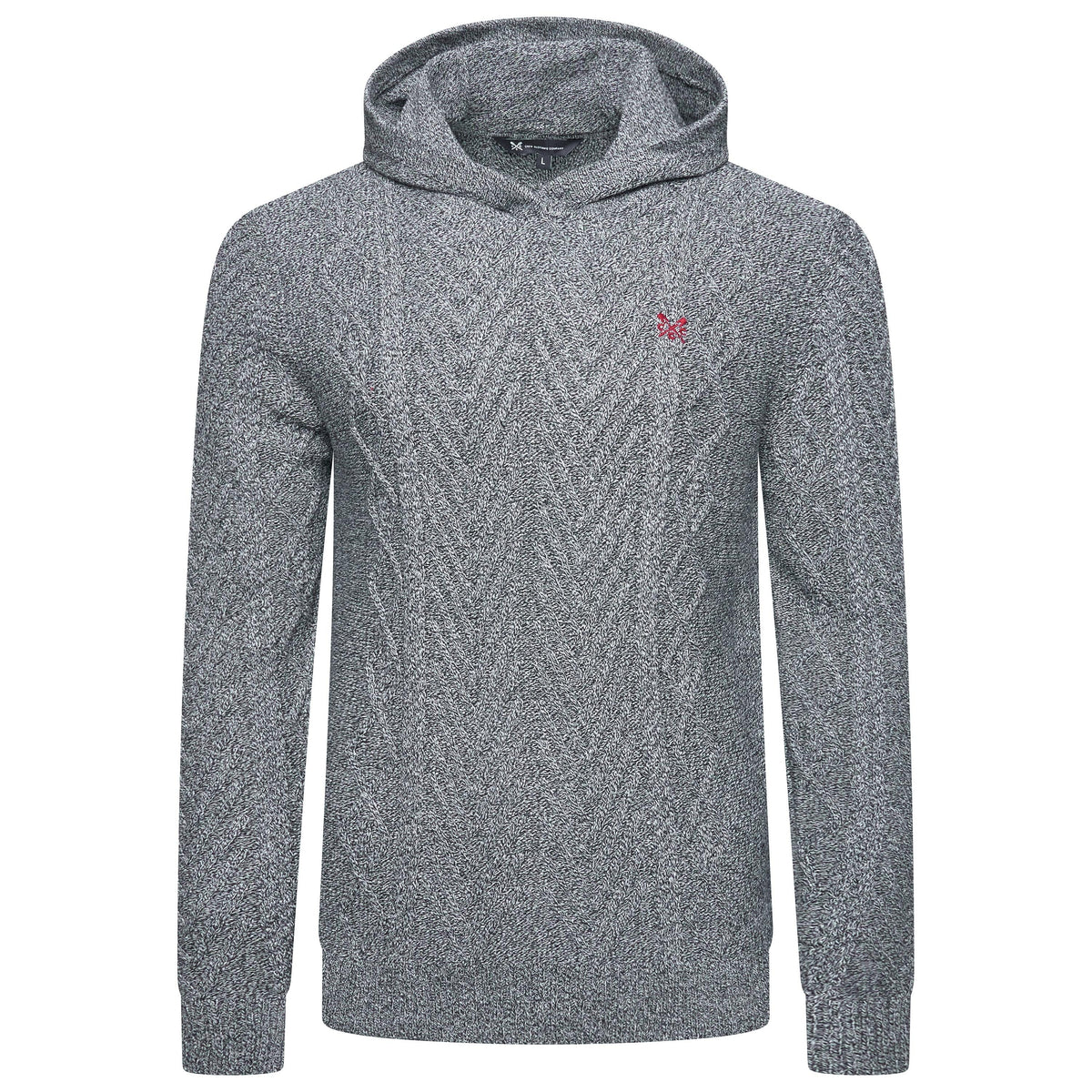 Crew Clothing Company Men's Cable Knit Pullover Hoodie, Regular Fit