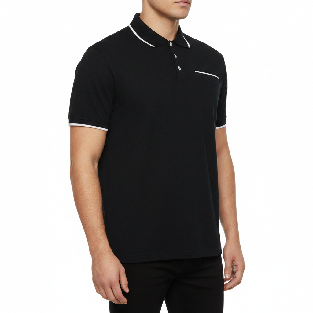 Evryone Mens Cotton Contrast Tipped Polo Shirt Short Sleeve S-2XL 6 Colours