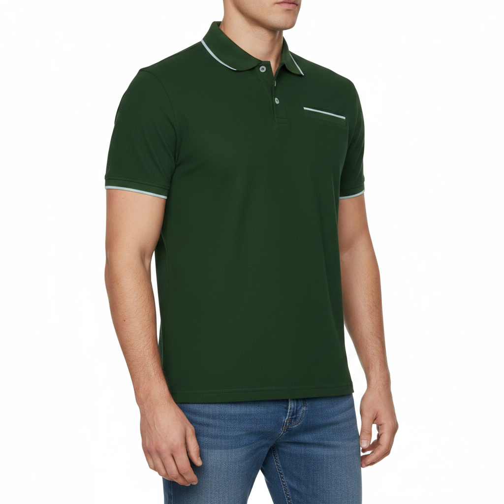Evryone Mens Cotton Contrast Tipped Polo Shirt Short Sleeve S-2XL 6 Colours