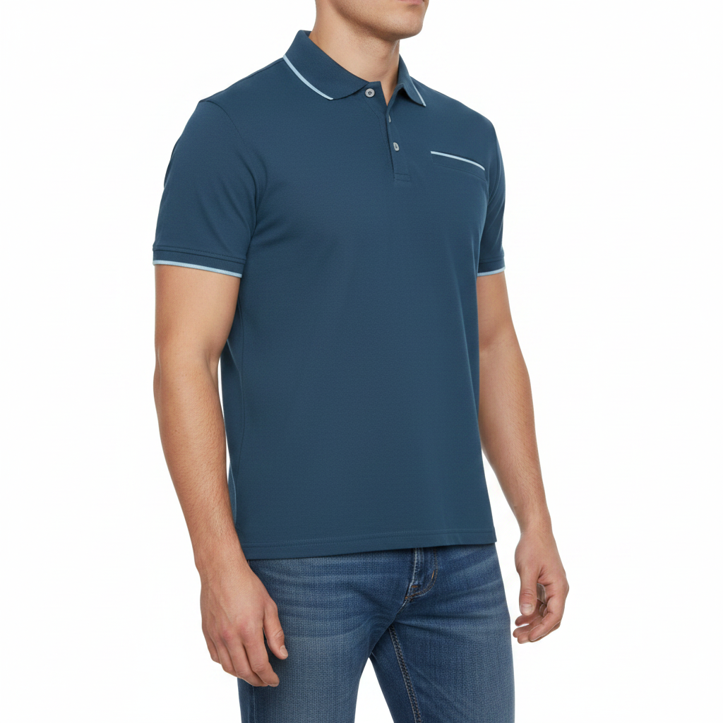 Evryone Mens Cotton Contrast Tipped Polo Shirt Short Sleeve S-2XL 6 Colours