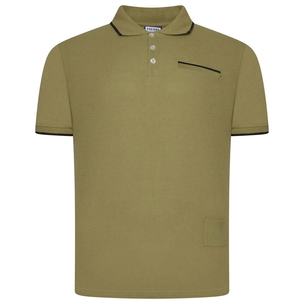 Evryone Mens Cotton Contrast Tipped Polo Shirt Short Sleeve S-2XL 6 Colours