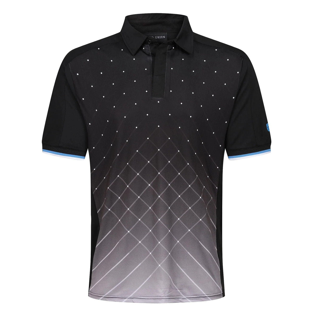 Island Green Golf Polo Shirt Mens Geometric Stretch Breathable Top