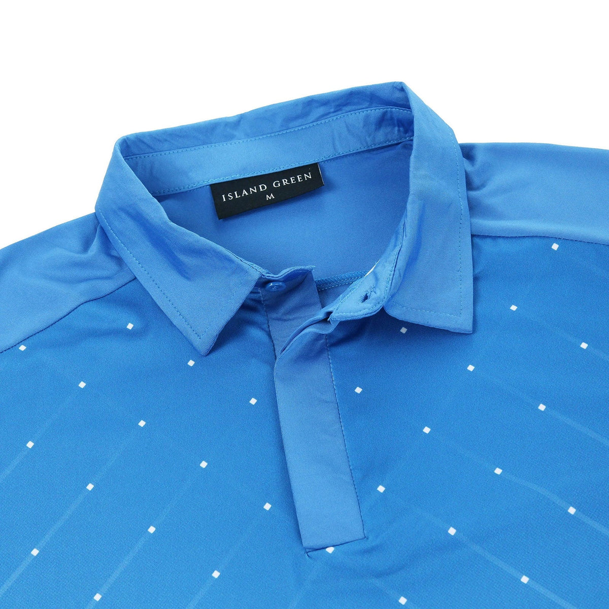 Island Green Golf Polo Shirt Mens Geometric Stretch Breathable Top