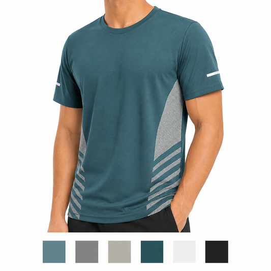 Mens Ice Silk Running T-Shirt | Quick Dry Breathable Reflective Gym Top