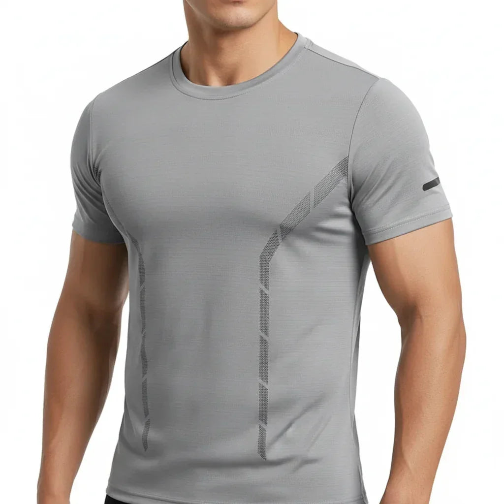 Mens Ice Silk Running T-Shirt | Quick Dry Breathable Reflective Gym Top