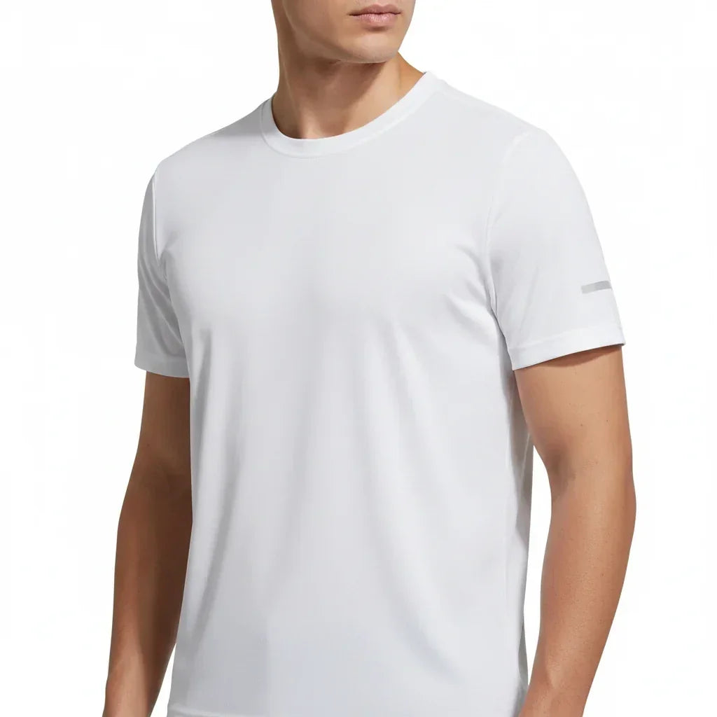 Mens Ice Silk Running T-Shirt | Quick Dry Breathable Reflective Gym Top