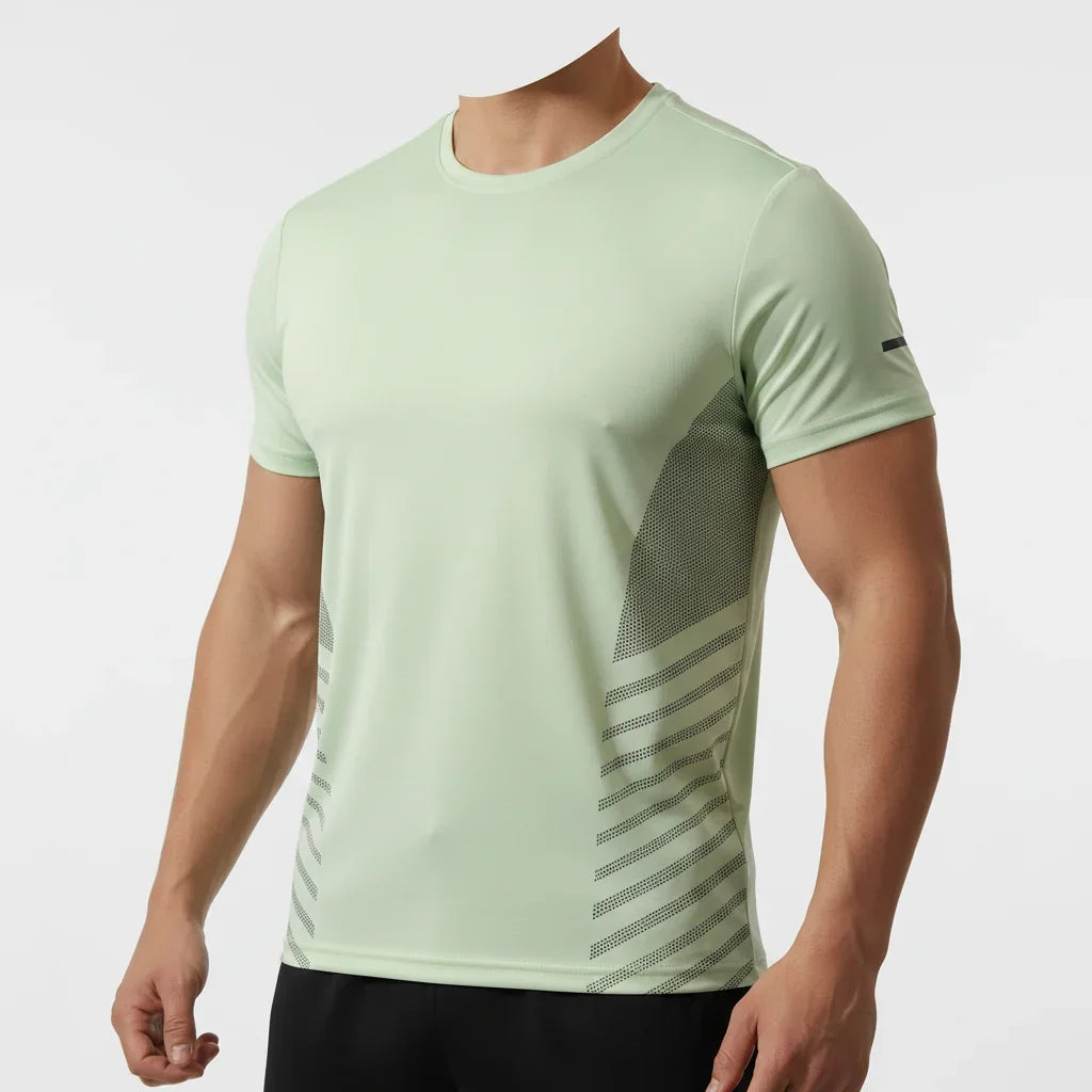 Mens Ice Silk Running T-Shirt | Quick Dry Breathable Reflective Gym Top