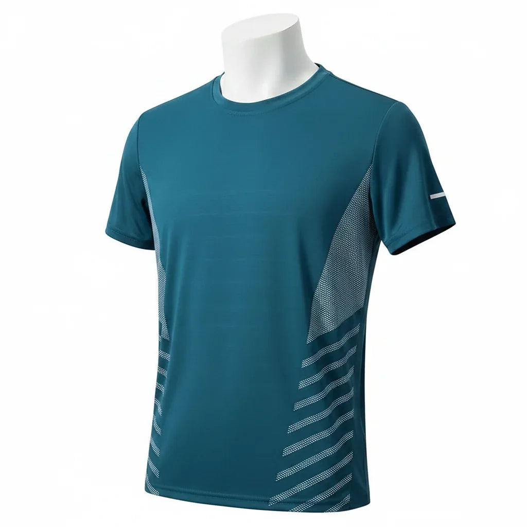 Mens Ice Silk Running T-Shirt | Quick Dry Breathable Reflective Gym Top