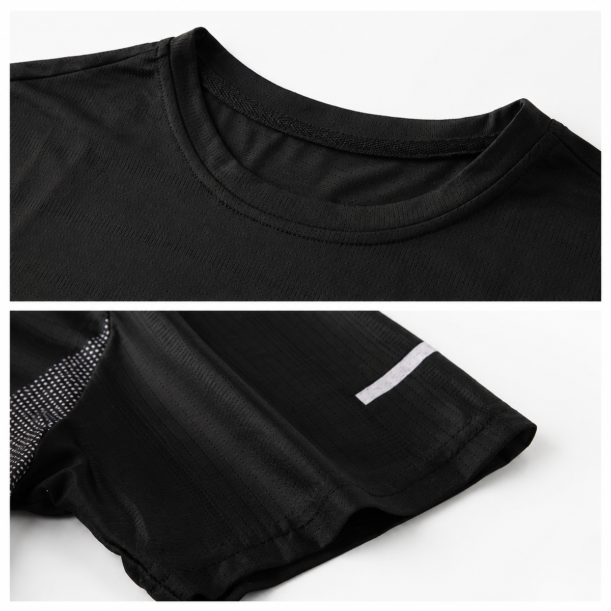 Mens Ice Silk Running T-Shirt | Quick Dry Breathable Reflective Gym Top