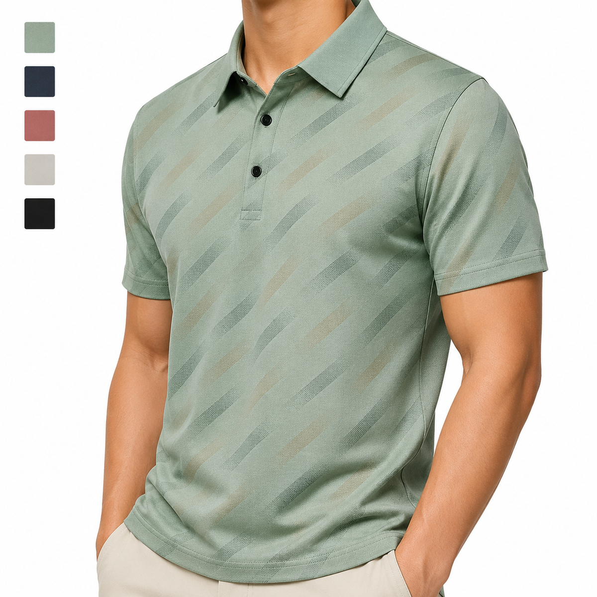 Mens Printed Polo Shirt Short Sleeve Contrast Summer Casual Top S-4XL