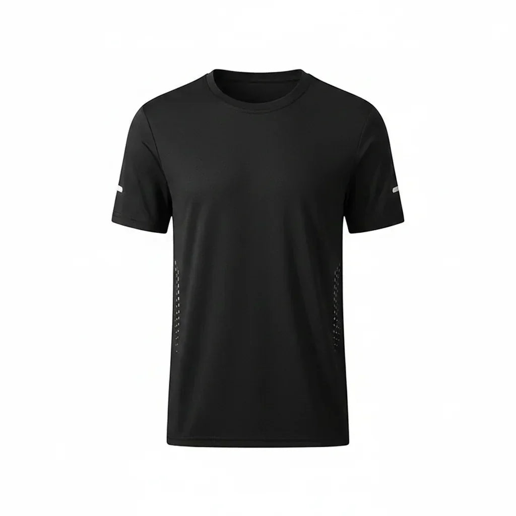 Mens Quick Dry Hiking T-Shirt Breathable Summer Sports Tee Polyester Gym