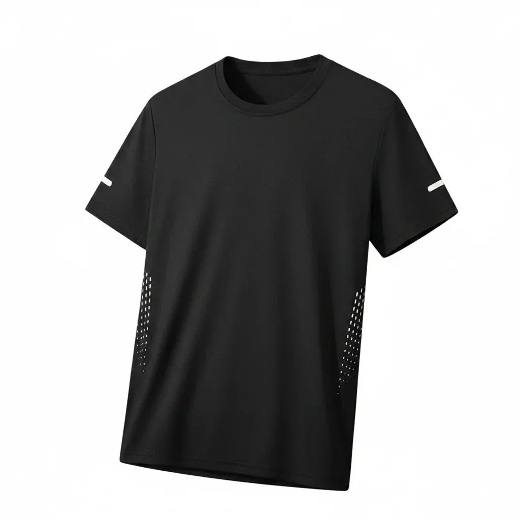 Mens Quick Dry Hiking T-Shirt Breathable Summer Sports Tee Polyester Gym