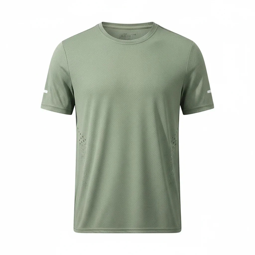 Mens Quick Dry Hiking T-Shirt Breathable Summer Sports Tee Polyester Gym