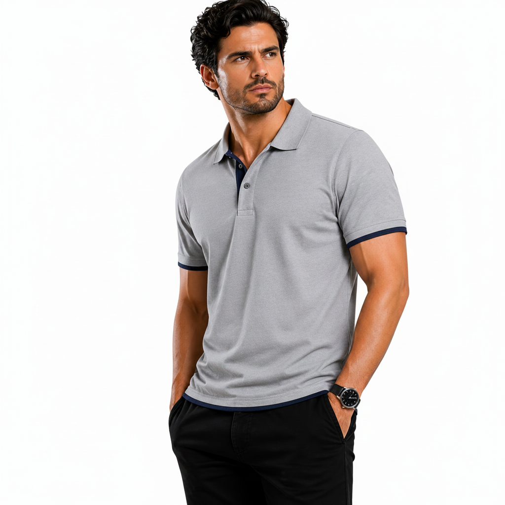 QHA Men's Unisex Piqué Polo Shirt Cotton Blend Contrast Collar 11 Colours S–2XL