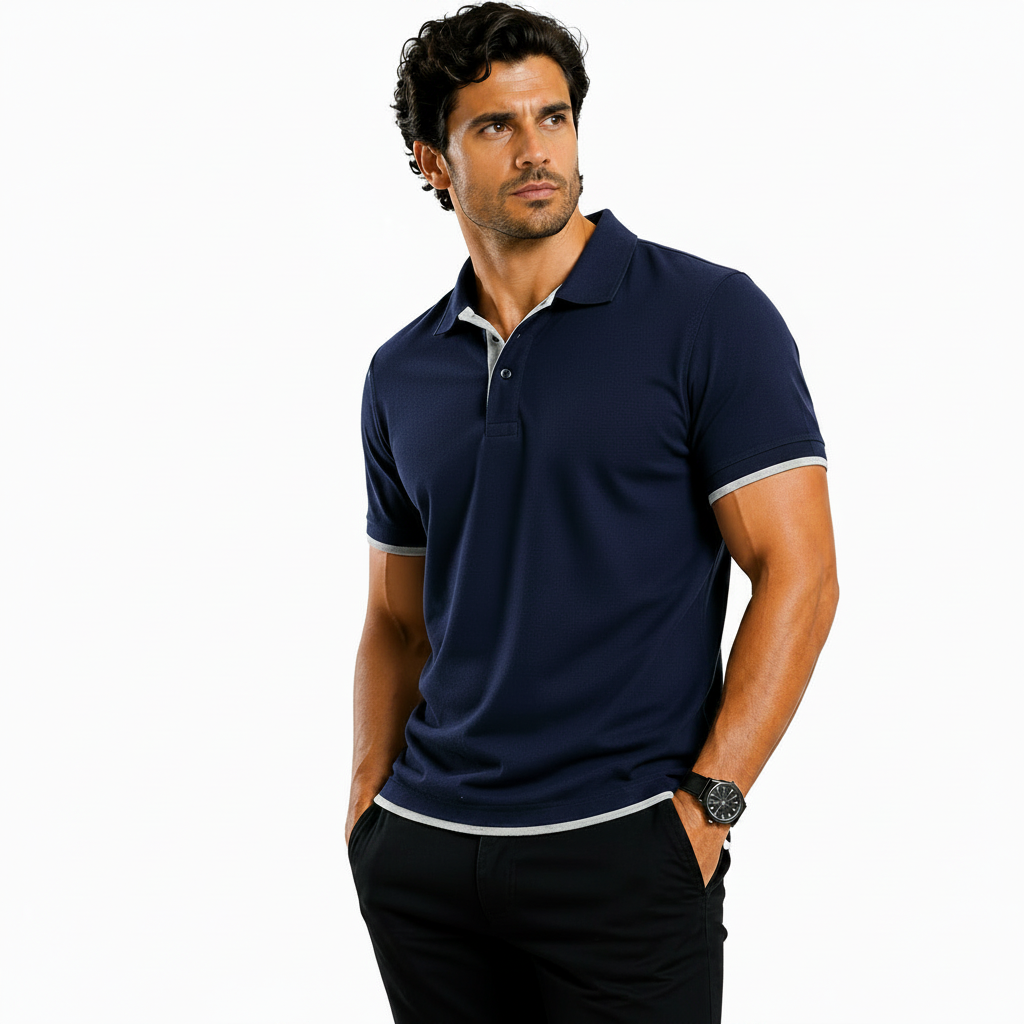 QHA Men's Unisex Piqué Polo Shirt Cotton Blend Contrast Collar 11 Colours S–2XL