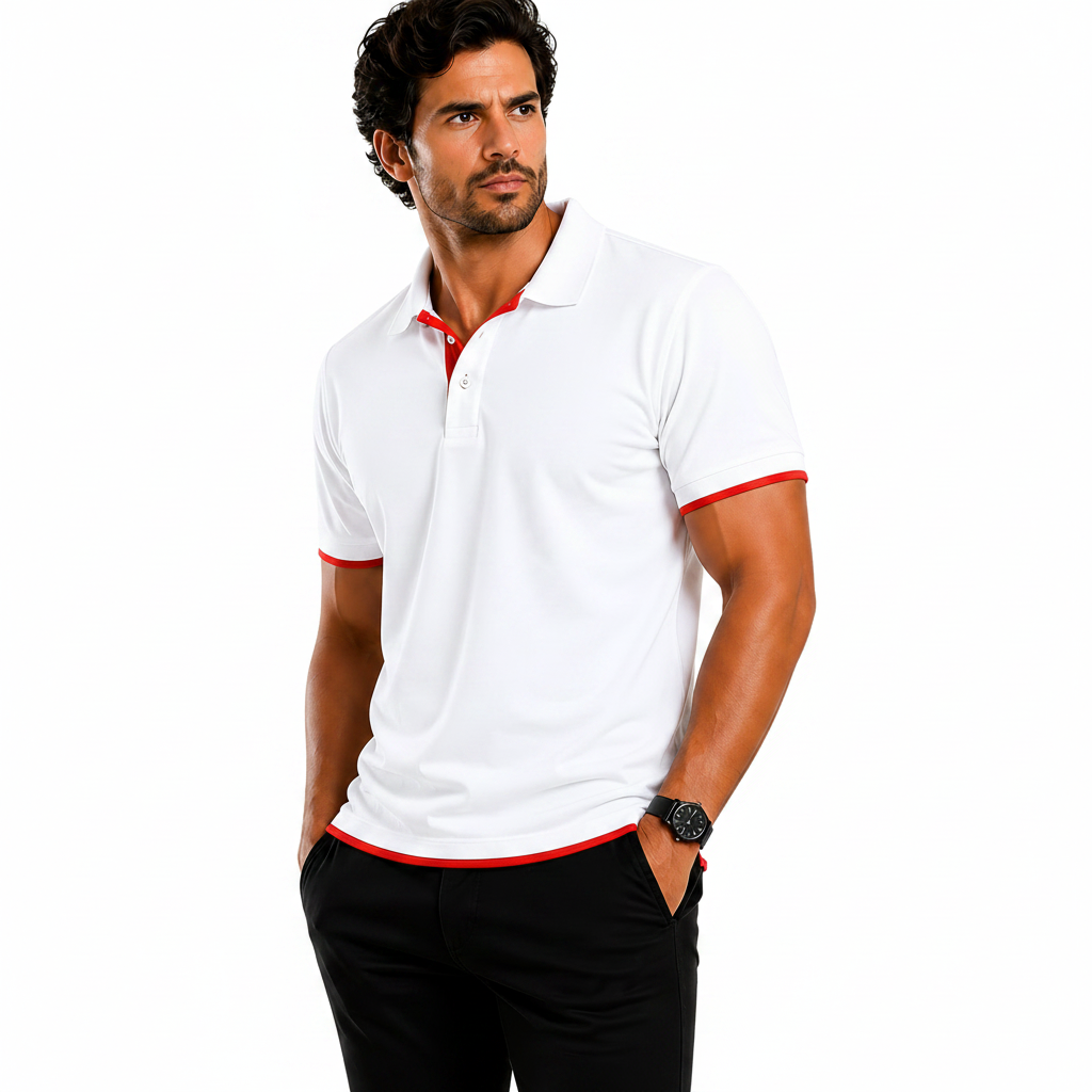 QHA Men's Unisex Piqué Polo Shirt Cotton Blend Contrast Collar 11 Colours S–2XL