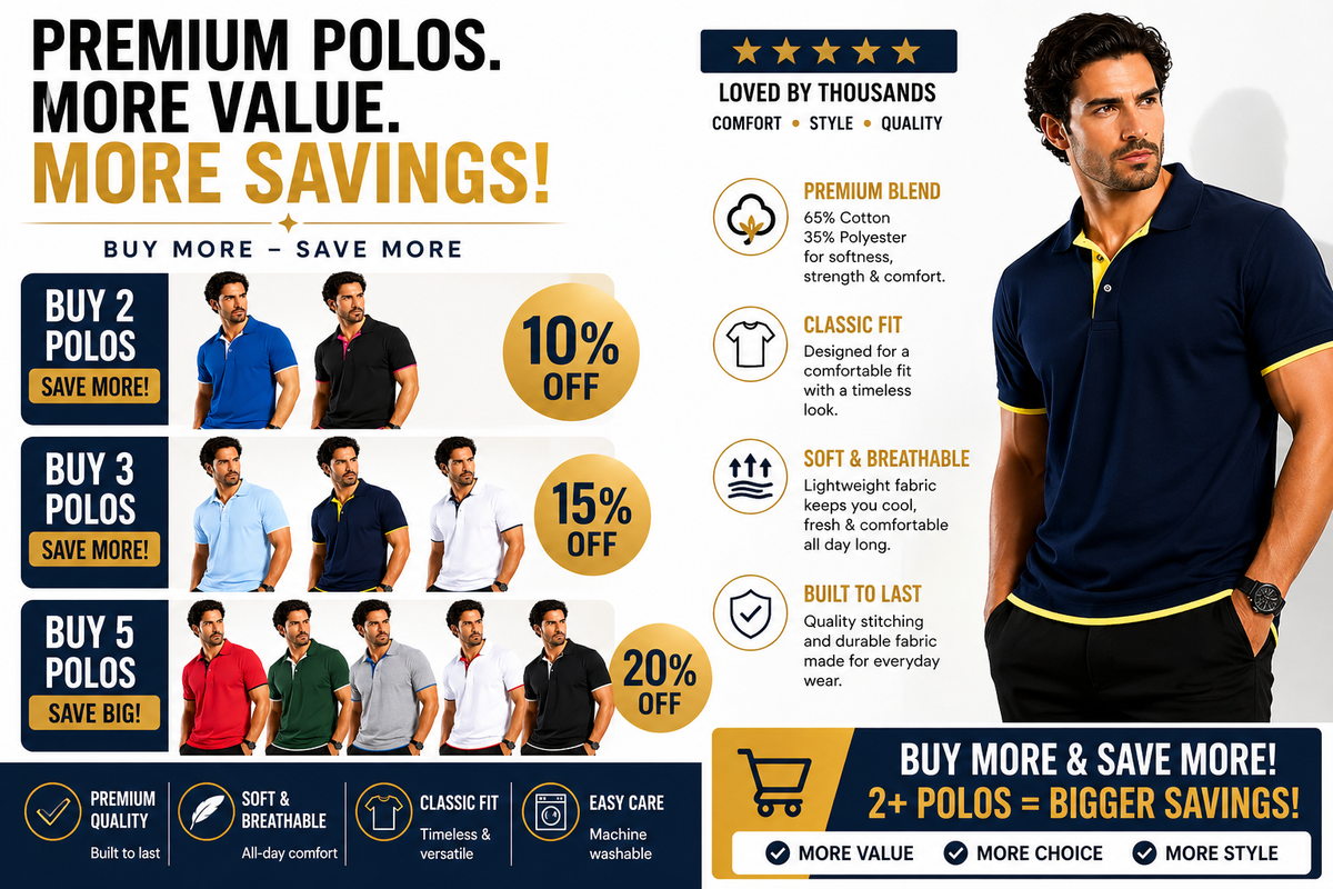 QHA Men's Unisex Piqué Polo Shirt Cotton Blend Contrast Collar 11 Colours S–2XL