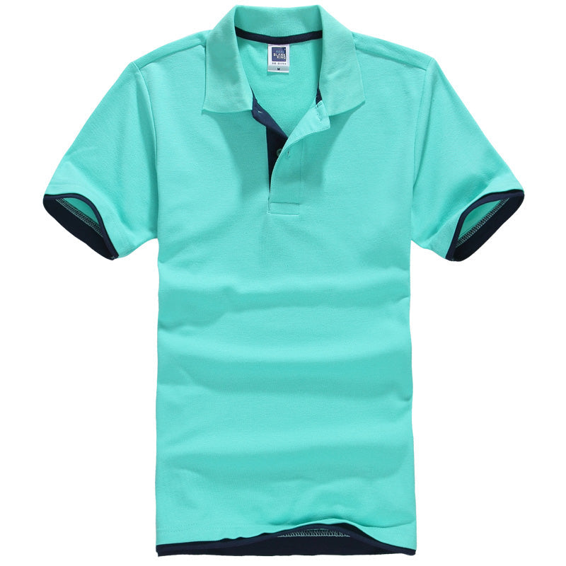 QHA Men's Unisex Piqué Polo Shirt Cotton Blend Contrast Collar 11 Colours S–2XL