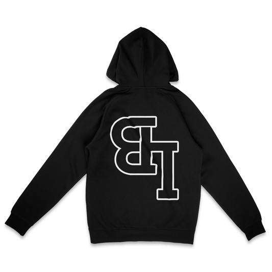 Late Brake Men's Upended Mono Outline Heavyweight Hoodie Black