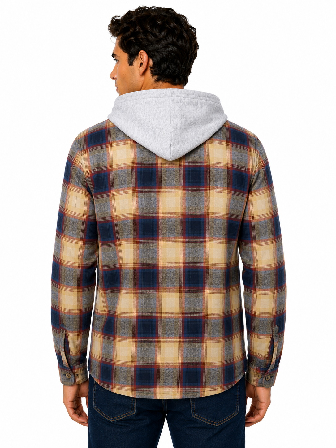 Wrangler Men's Hooded Padded Flannel Shacket Check Shirt Jacket M-3XL